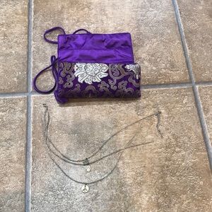 3 layered necklace with jewelry holder